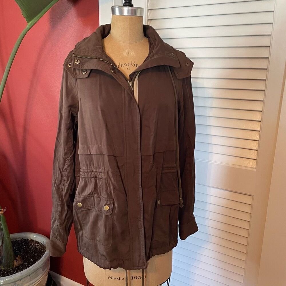 MARKET & SPRUCE | brown hooded utility jacket S